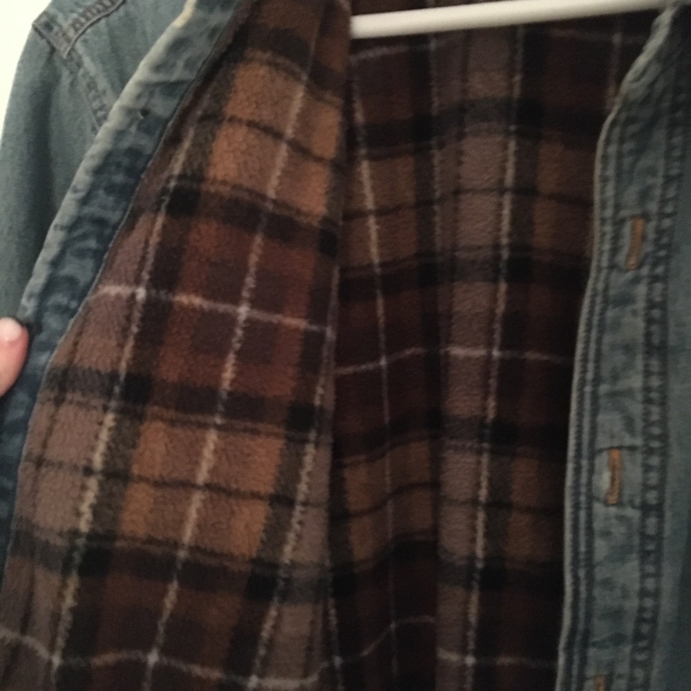 Boyfriend oversized jean jacket w fleece lining